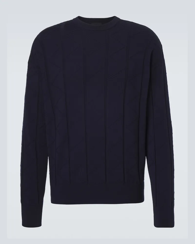 Giorgio Armani Pullover aus einem Wollgemisch Blau