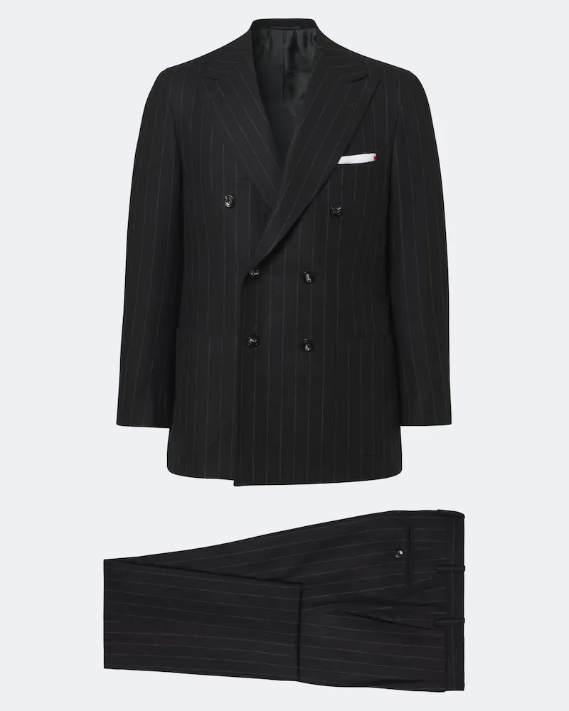 Kiton Anzug aus Wolle und Cashmere Schwarz