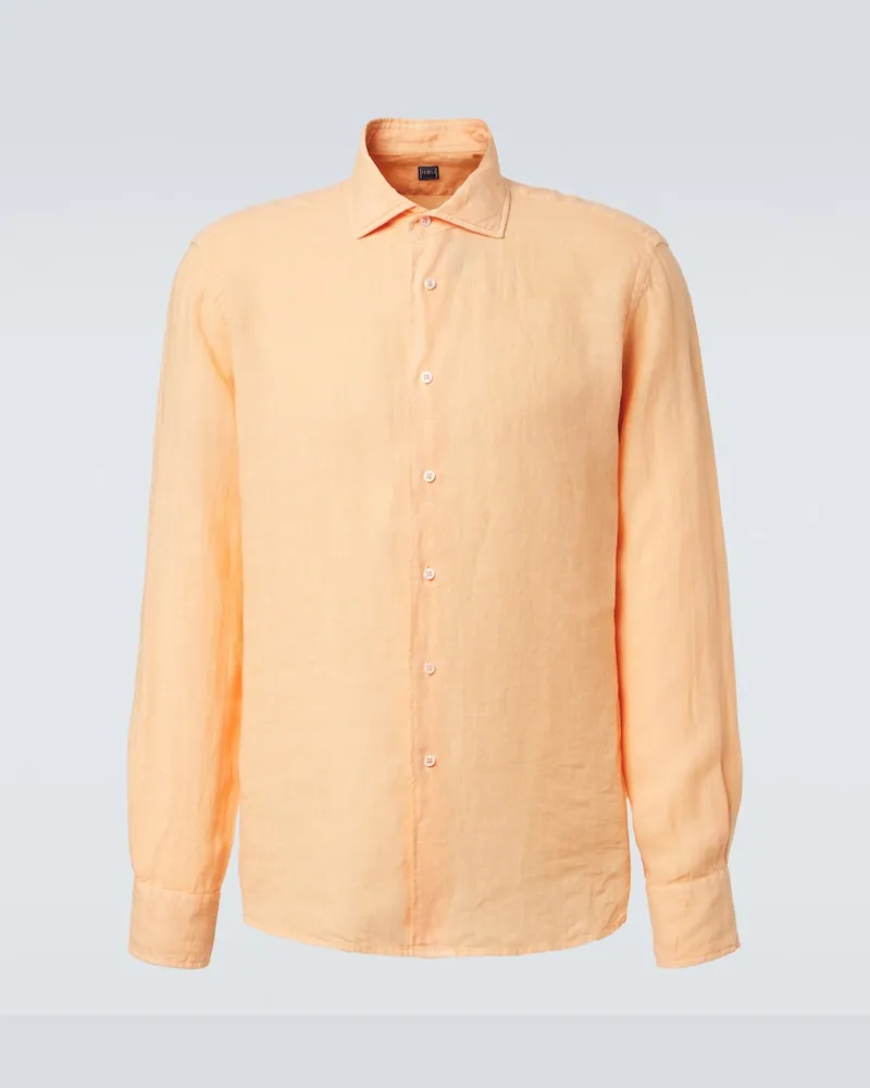 Fedeli Hemd aus Leinen Orange