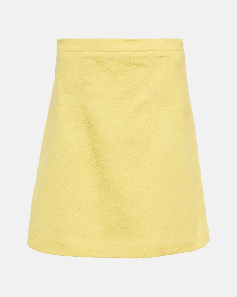 Patou Minirock aus Tweed Gelb