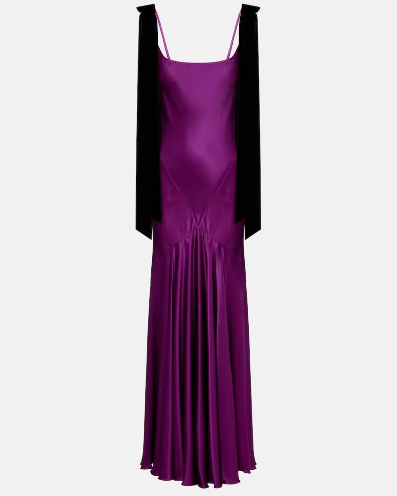 Nina Ricci Maxikleid aus Satin Violett