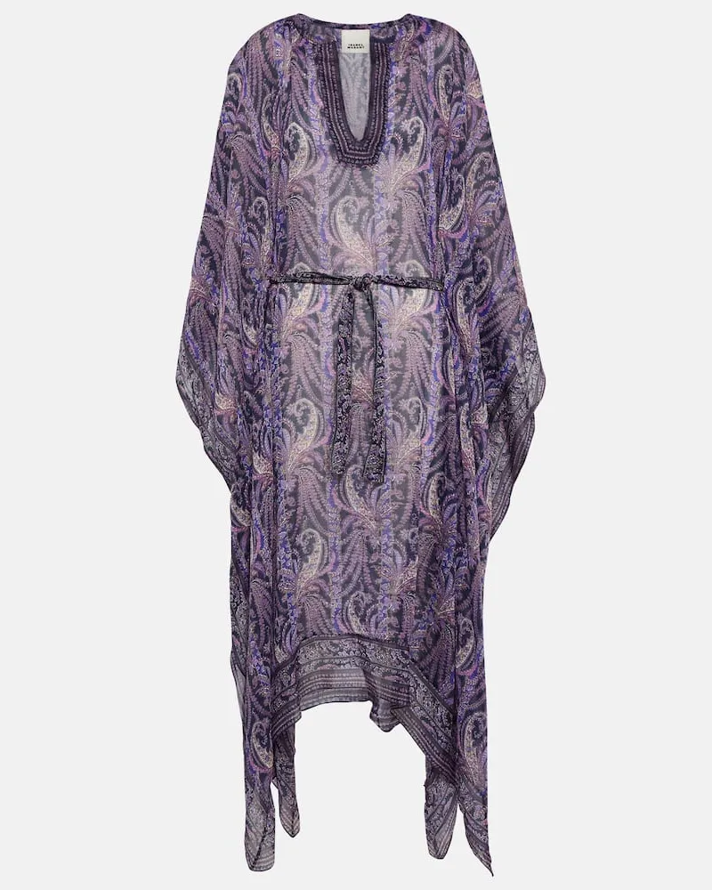 Isabel Marant Maxikleid aus Baumwolle und Seide Violett