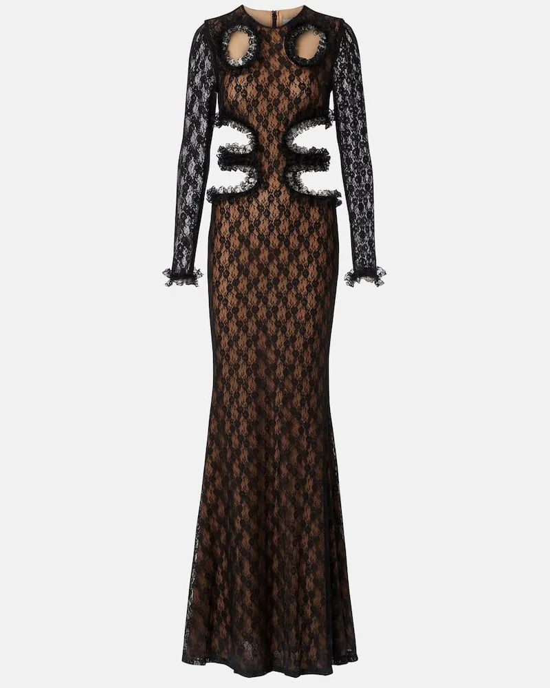 Self-Portrait X Chistopher Kane Robe aus Spitze Schwarz