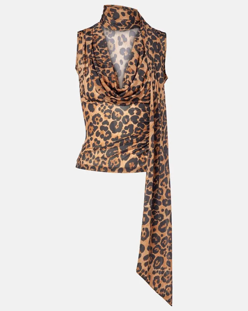 Blumarine Bedrucktes Top aus Jersey Braun
