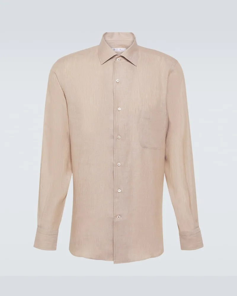 Loro Piana Hemd André aus Leinen Neutral