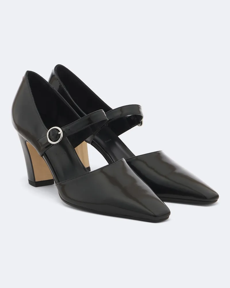 aeyde Mary-Jane-Pumps Isidora aus Leder Schwarz