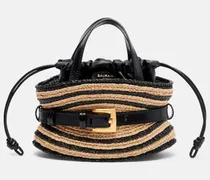 Tasche mit Henkel in Raffiabast-Optik