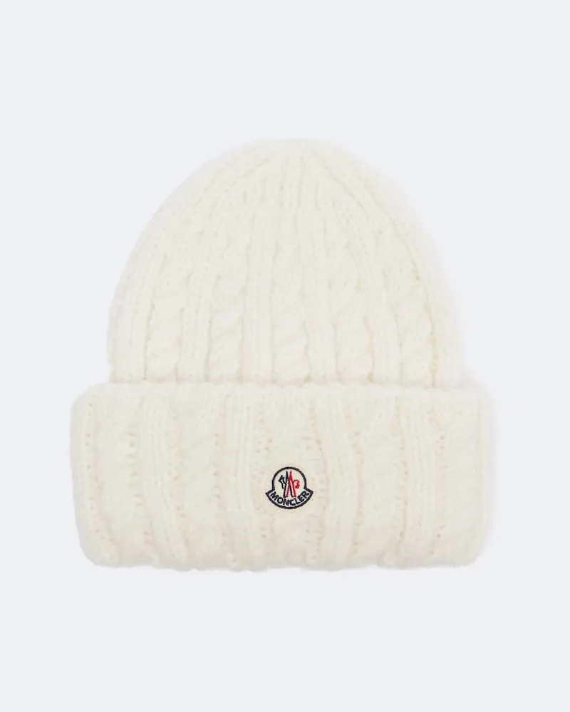 Moncler Mütze aus Strick Weiß
