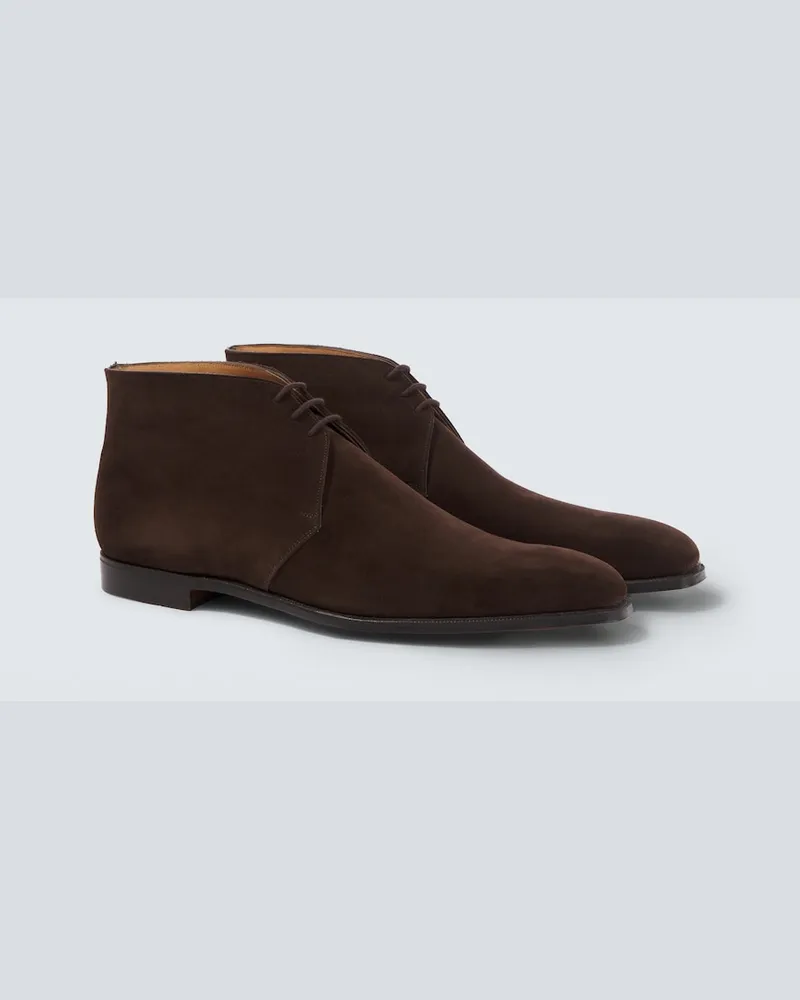 George Cleverley Ankle Boots Nathan aus Veloursleder Braun