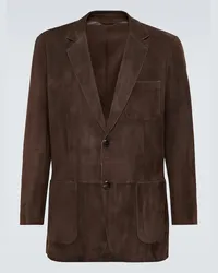 Giorgio Armani Blazer aus Veloursleder Braun