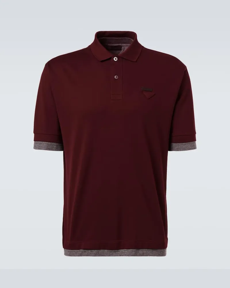 Prada Polohemd aus Baumwolle Burgunderrot