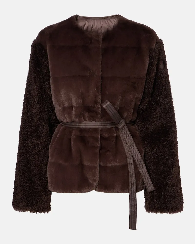 Moncler Daunenjacke Jouillat aus Faux Fur Braun