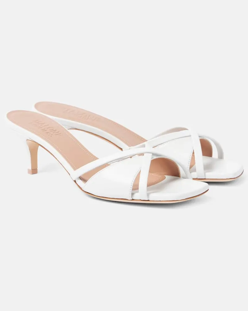 Malone Souliers Pantoletten Penn 45 aus Leder Weiß