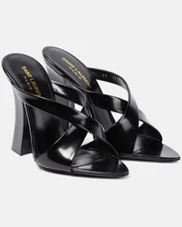 Saint Laurent Sandalen Eva 110 aus Leder Schwarz