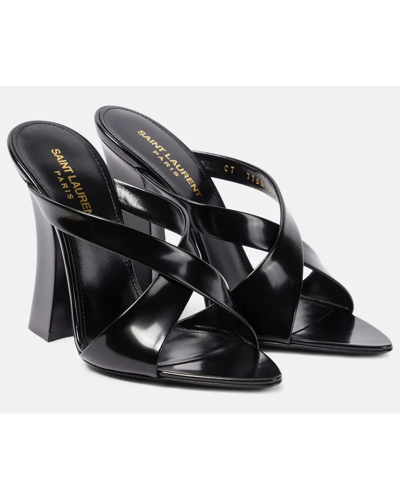 Saint Laurent Sandalen Eva 110 aus Leder Schwarz