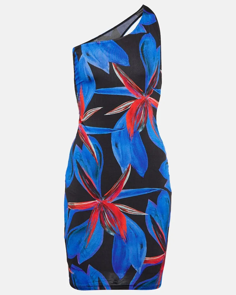 Louisa Ballou One-Shoulder-Minikleid Plunge Multicolor