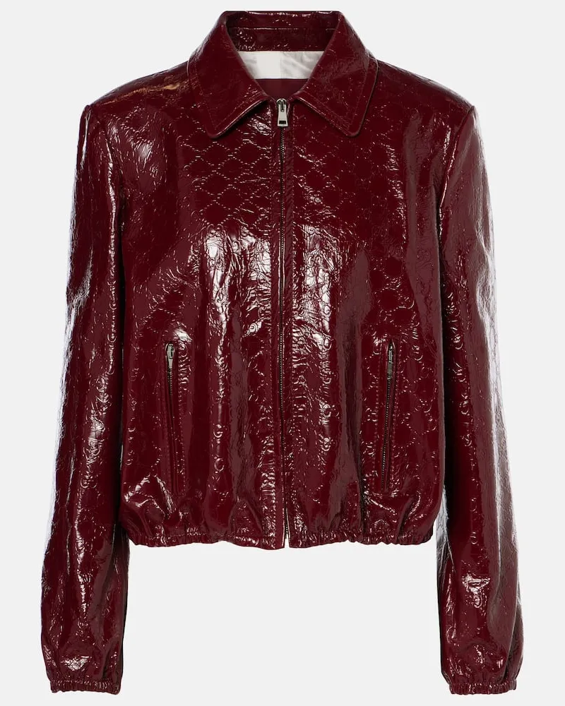 Gucci Bomberjacke aus Leder Rot