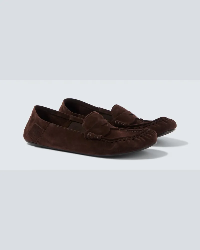 Acne Studios Loafers Bojan aus Veloursleder Braun
