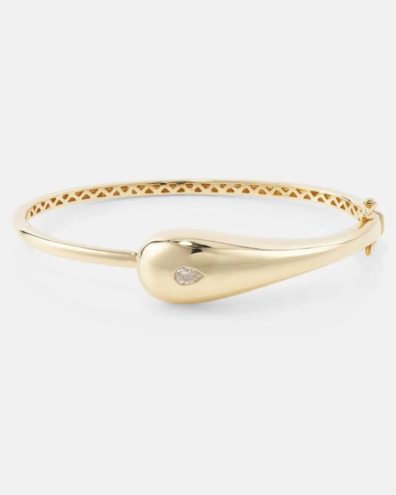 MATEO Armreif Water Droplet aus 14kt Gelbgold mit Diamant Gold