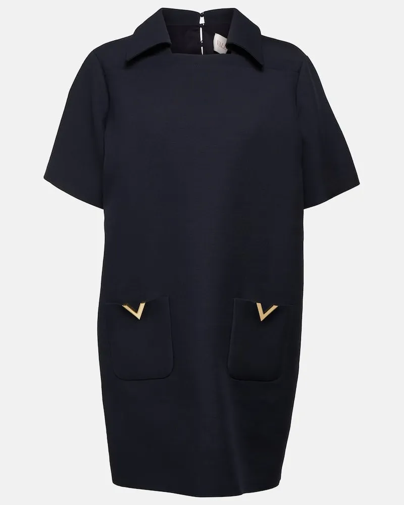 Valentino Garavani Minikleid VGold aus Crepe Couture Blau