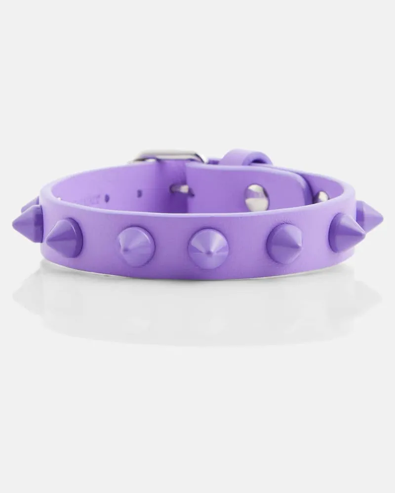 Christian Louboutin Verziertes Armband Loubilink aus Leder Violett