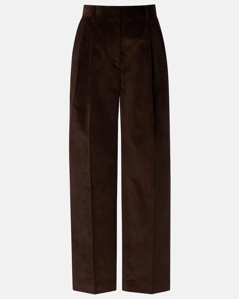 Totême Weite Hose aus Baumwoll-Cord Braun