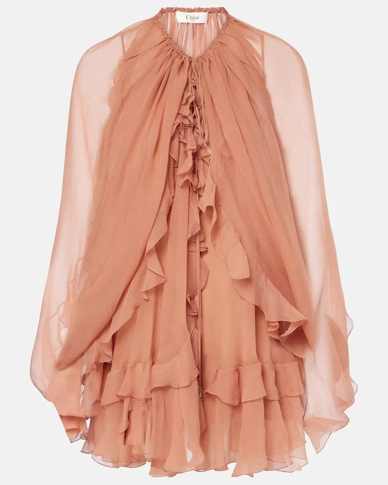 Chloé Chloé Cape aus Seide Rosa