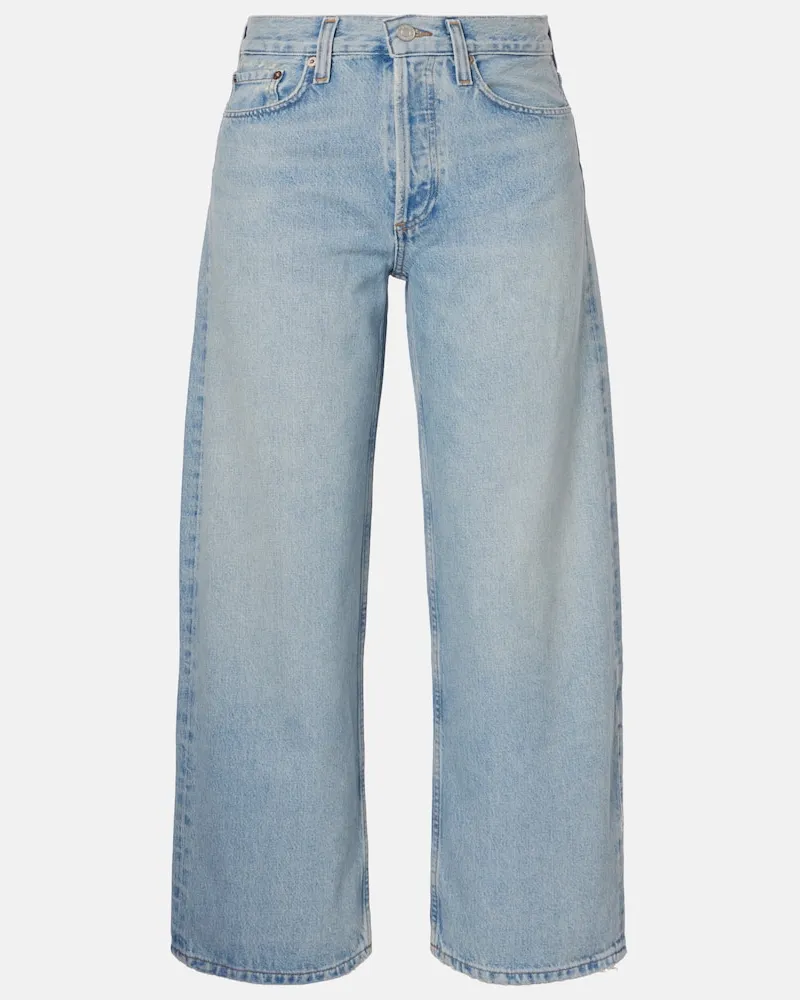 AGOLDE Mid-Rise Wide-Leg Cropped Jeans Arc Blau