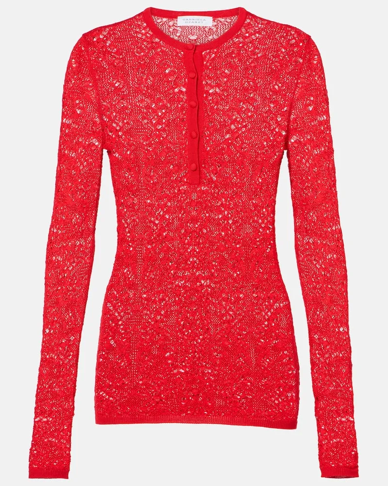 Gabriela Hearst Henley-Top Ithaca aus Wolle und Seide Rot