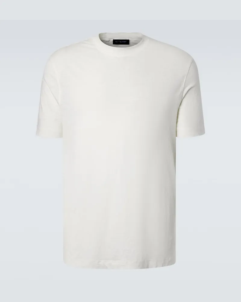 Thom Sweeney T-Shirt aus einem Leinengemisch Weiß