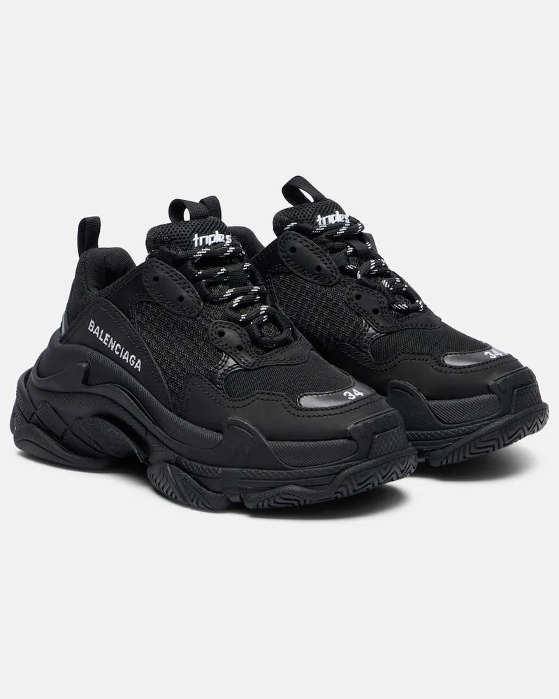 Balenciaga Sneakers Triple S aus Mesh Schwarz