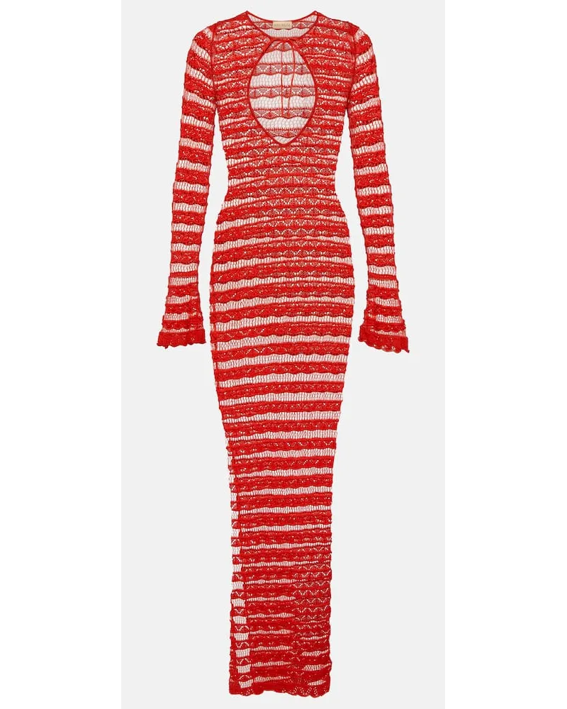 Aya Muse Maxikleid aus einem Baumwollgemisch Rot