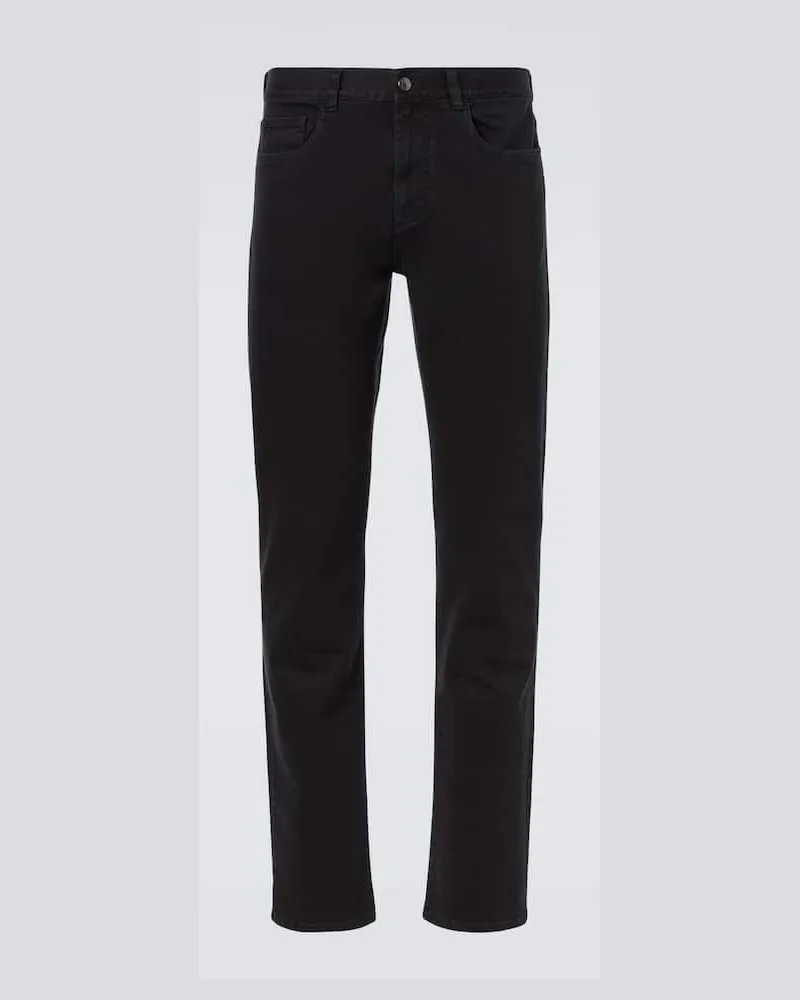 Canali Slim Jeans Schwarz