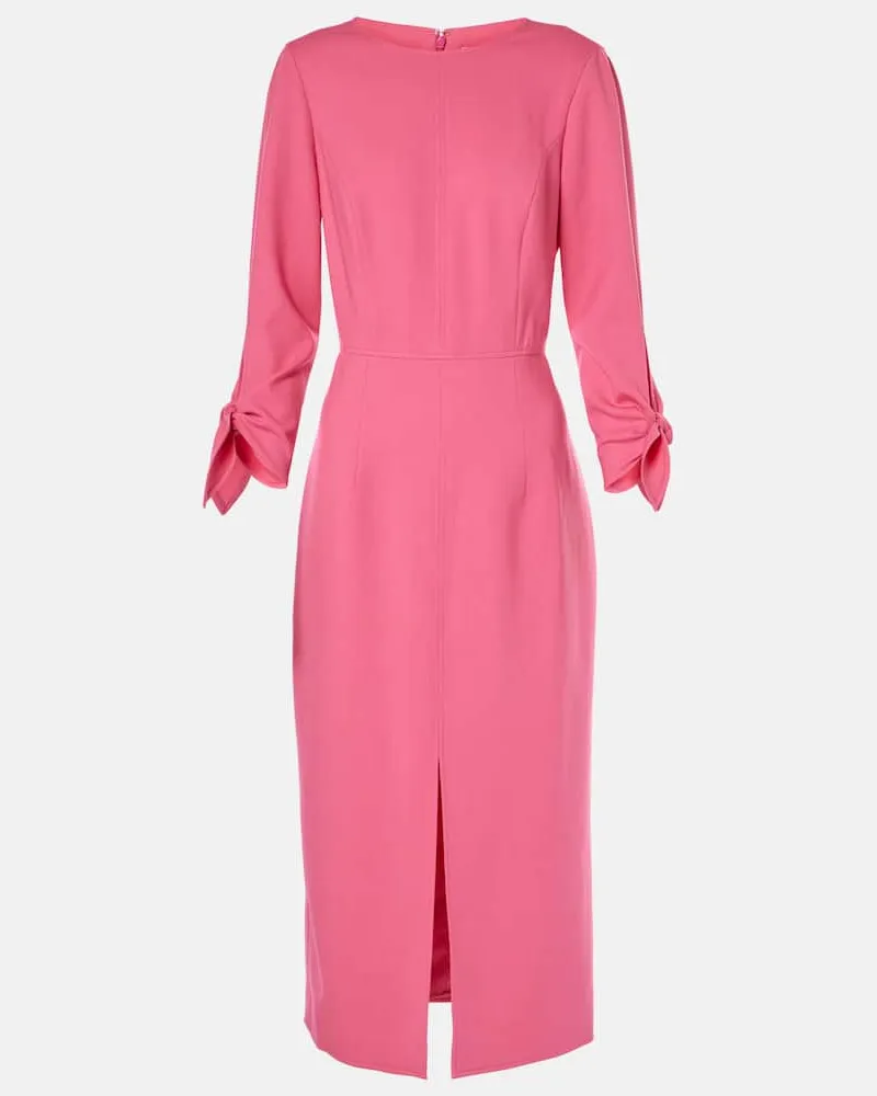 Carolina Herrera New York Midikleid aus einem Wollgemisch Rosa