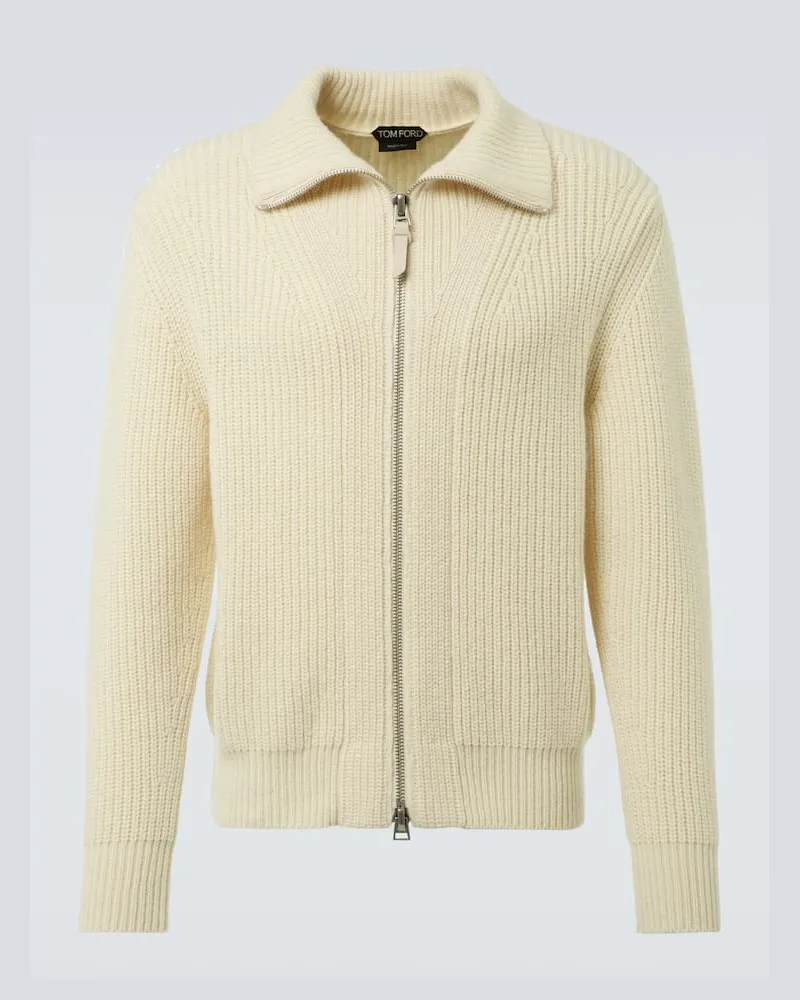 Tom Ford Jacke aus Wolle und Mohair Weiß