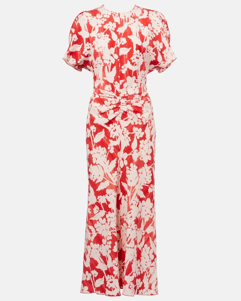 Victoria Beckham Bedrucktes Midikleid Rot