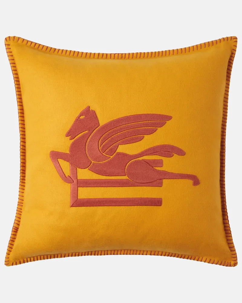 Etro Kissen Pegaso Gelb