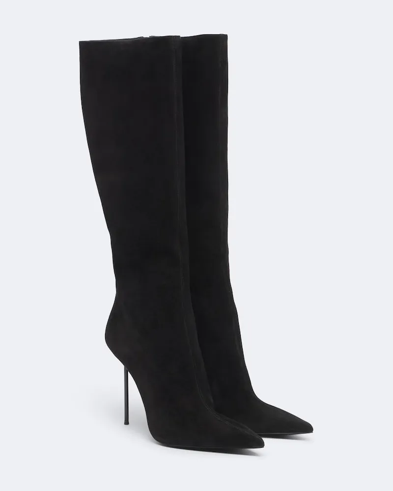 Paris Texas Stiefel Lidia aus Veloursleder Schwarz