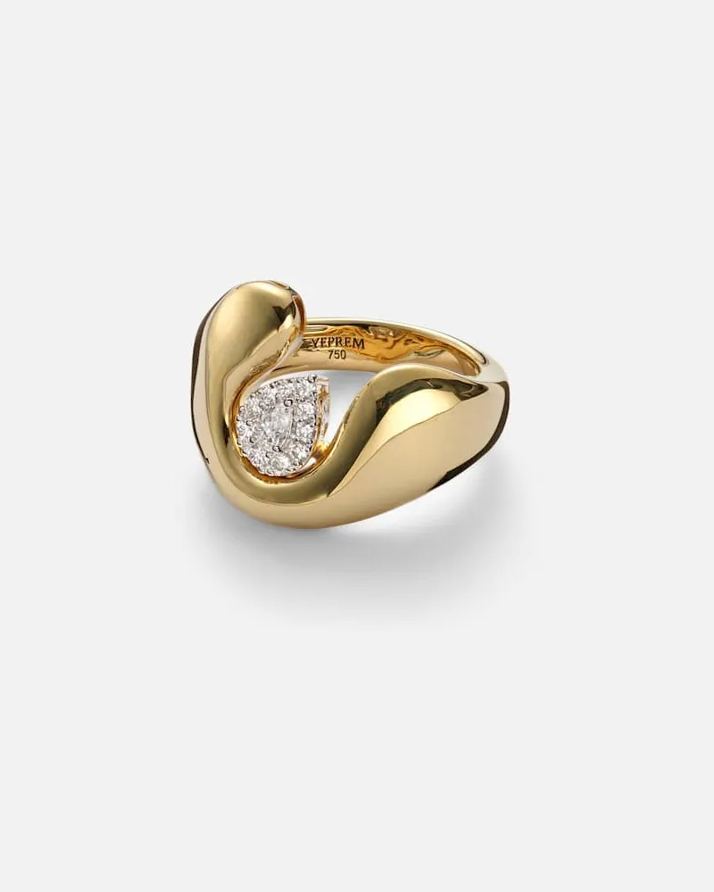 YEPREM Ring Golden Strada aus 18kt Gelbgold mit Diamanten Gold