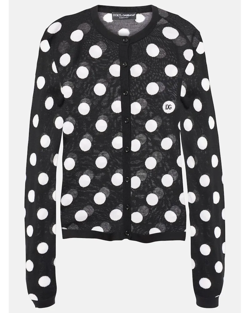 Dolce & Gabbana Cardigan aus Wolle und Seide Schwarz