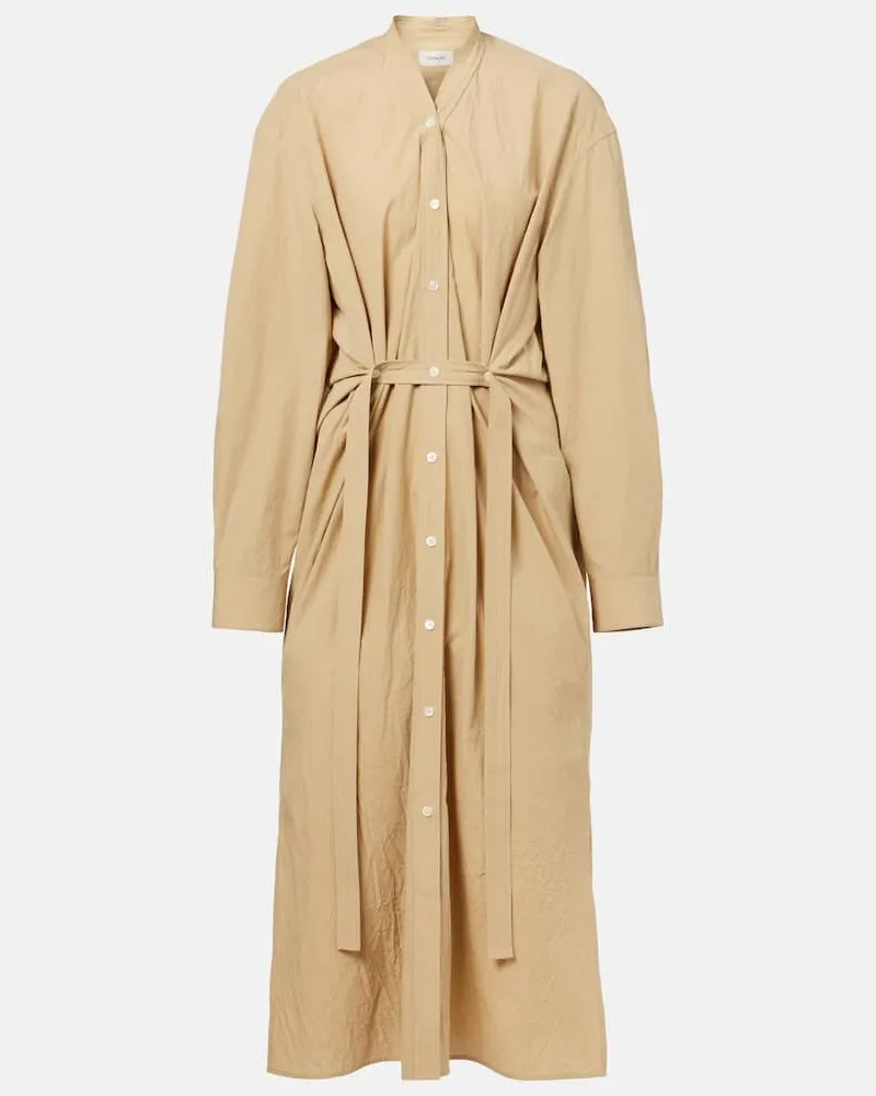 Christophe Lemaire Hemdblusenkleid aus Baumwolle Beige
