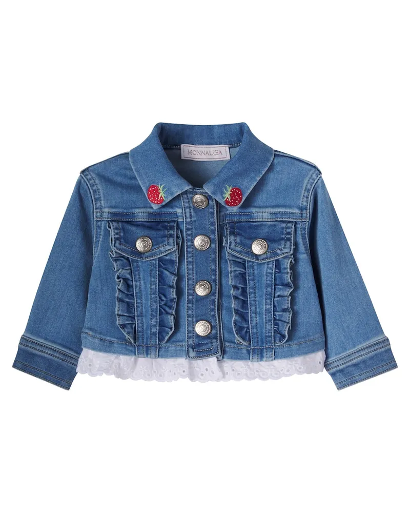 Monnalisa X Disney® Baby Bestickte Jeansjacke Blau