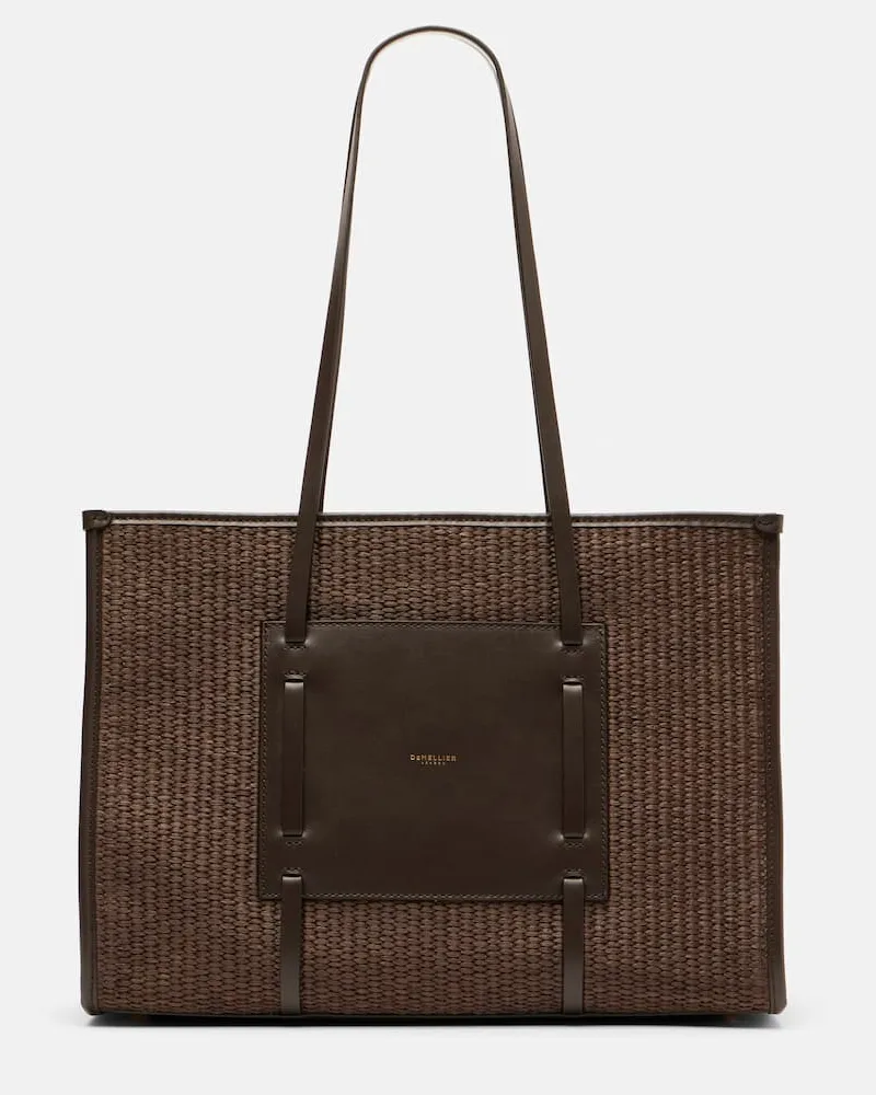 DeMELLIER Tote Capri aus Raffiabast mit Leder Braun