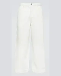 Dries van Noten Wide-Leg Cropped Jeans Weiss