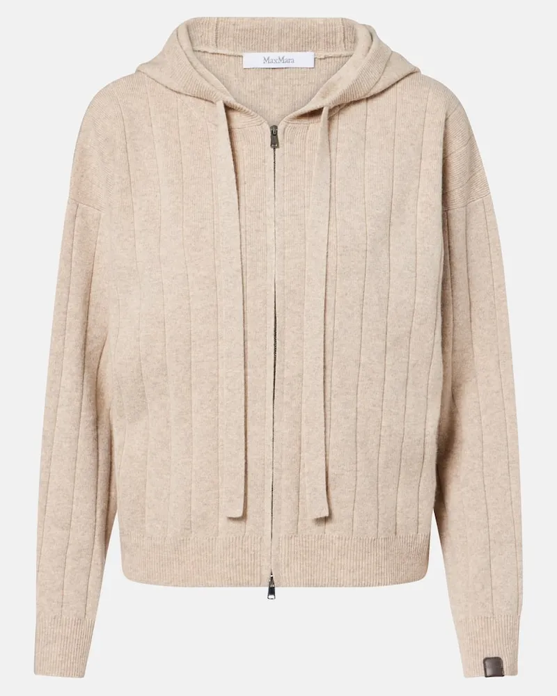 Max Mara Kapuzenjacke Rubiera aus Kaschmir Beige
