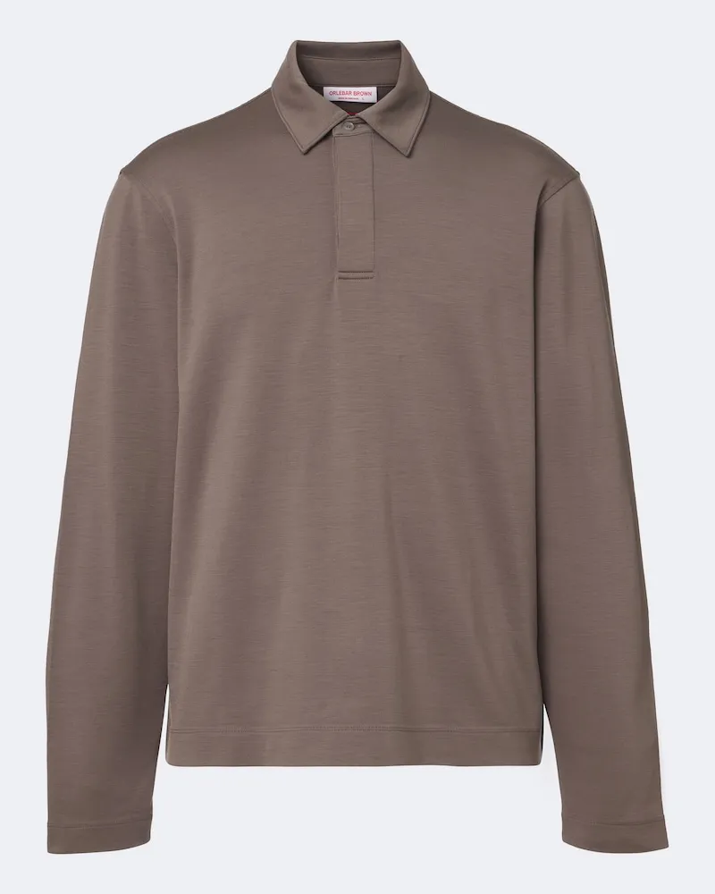 Orlebar Brown Polopullover Ben aus Woll-Jersey Braun
