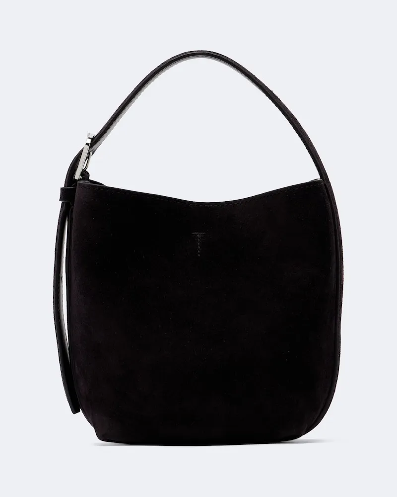 Totême Shopper Small aus Veloursleder Braun