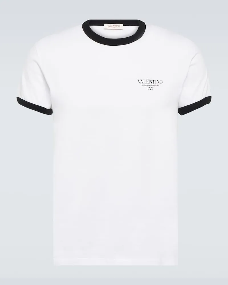 Valentino Garavani T-Shirt aus Baumwoll-Jersey Weiss