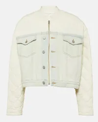 Maison Margiela Wattierte Jeansjacke Weiss