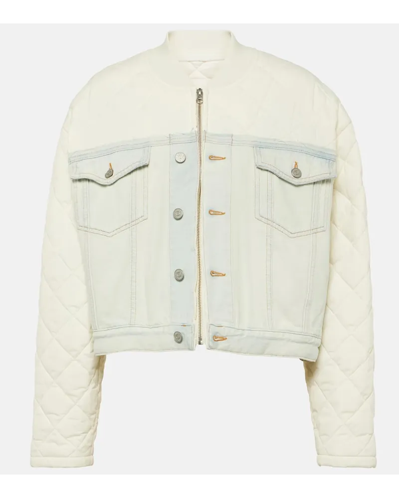 Maison Margiela Wattierte Jeansjacke Weiss